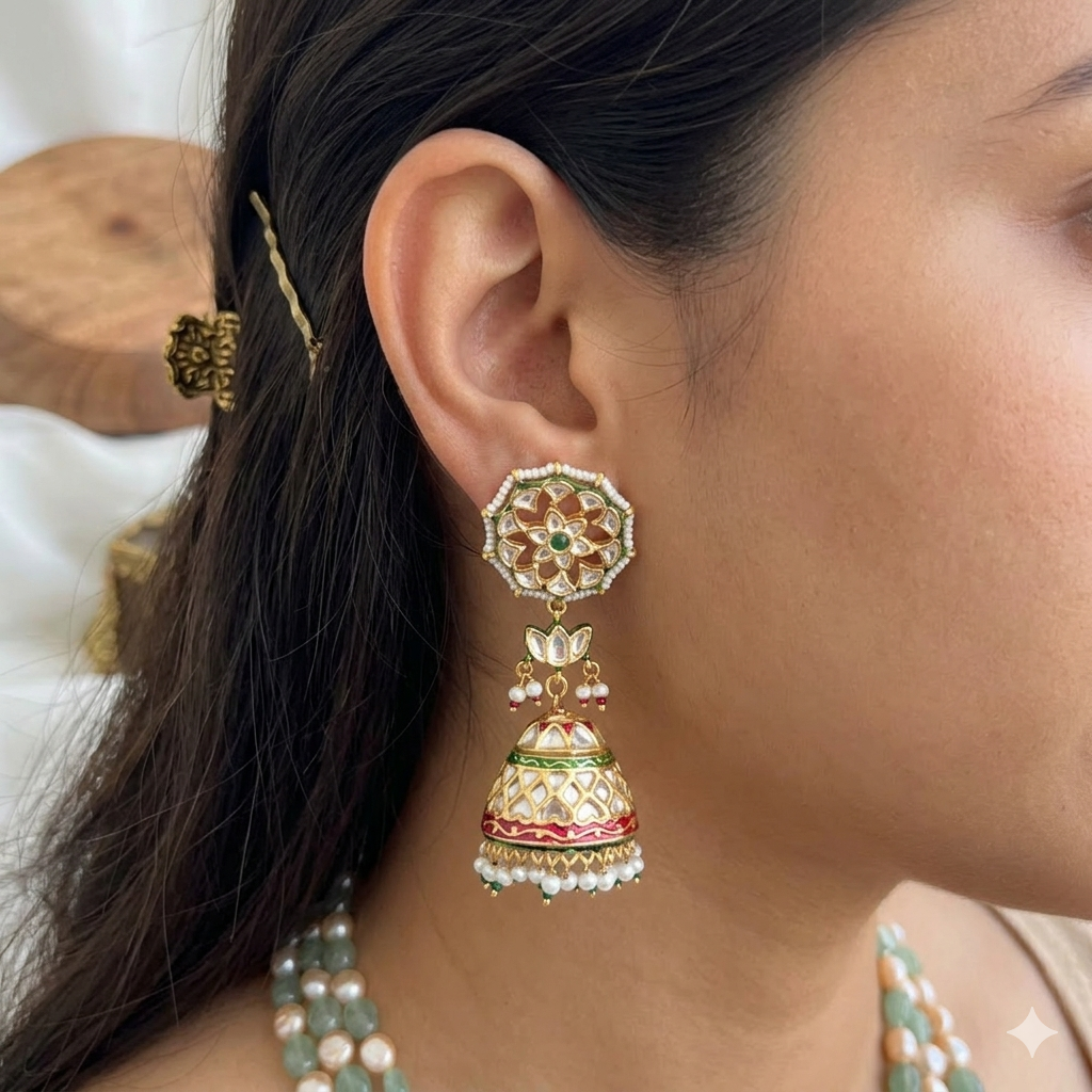 Meenakari traditional jhumka