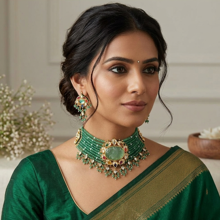 Ocean mist navratna chokhar set