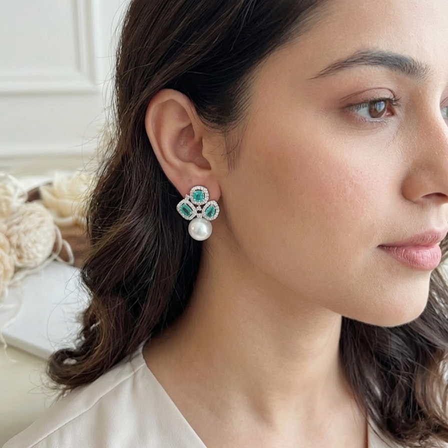 Paraiba pearl drop earrings
