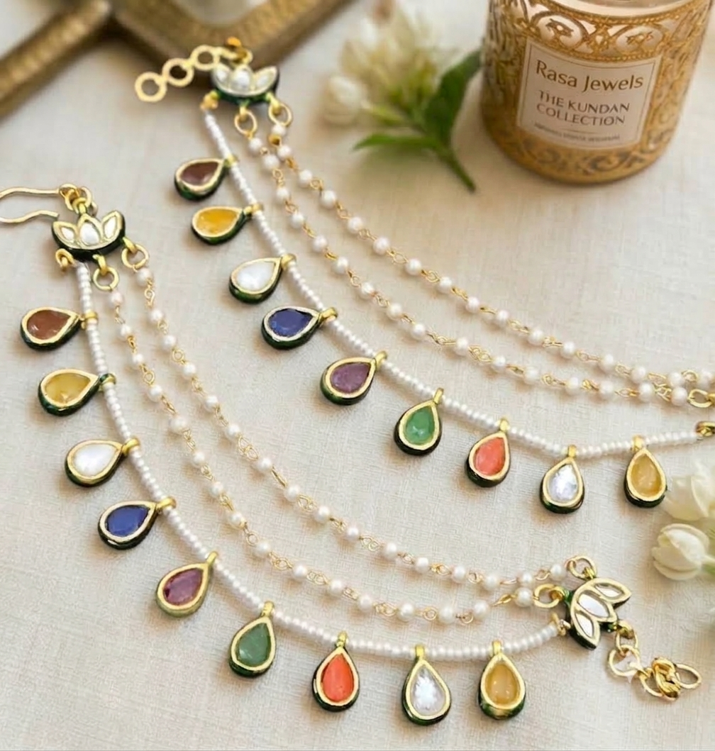 Beautiful navratna earchains
