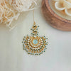 Flourite green maang tikka