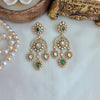 Polki and emerald dangler earrings