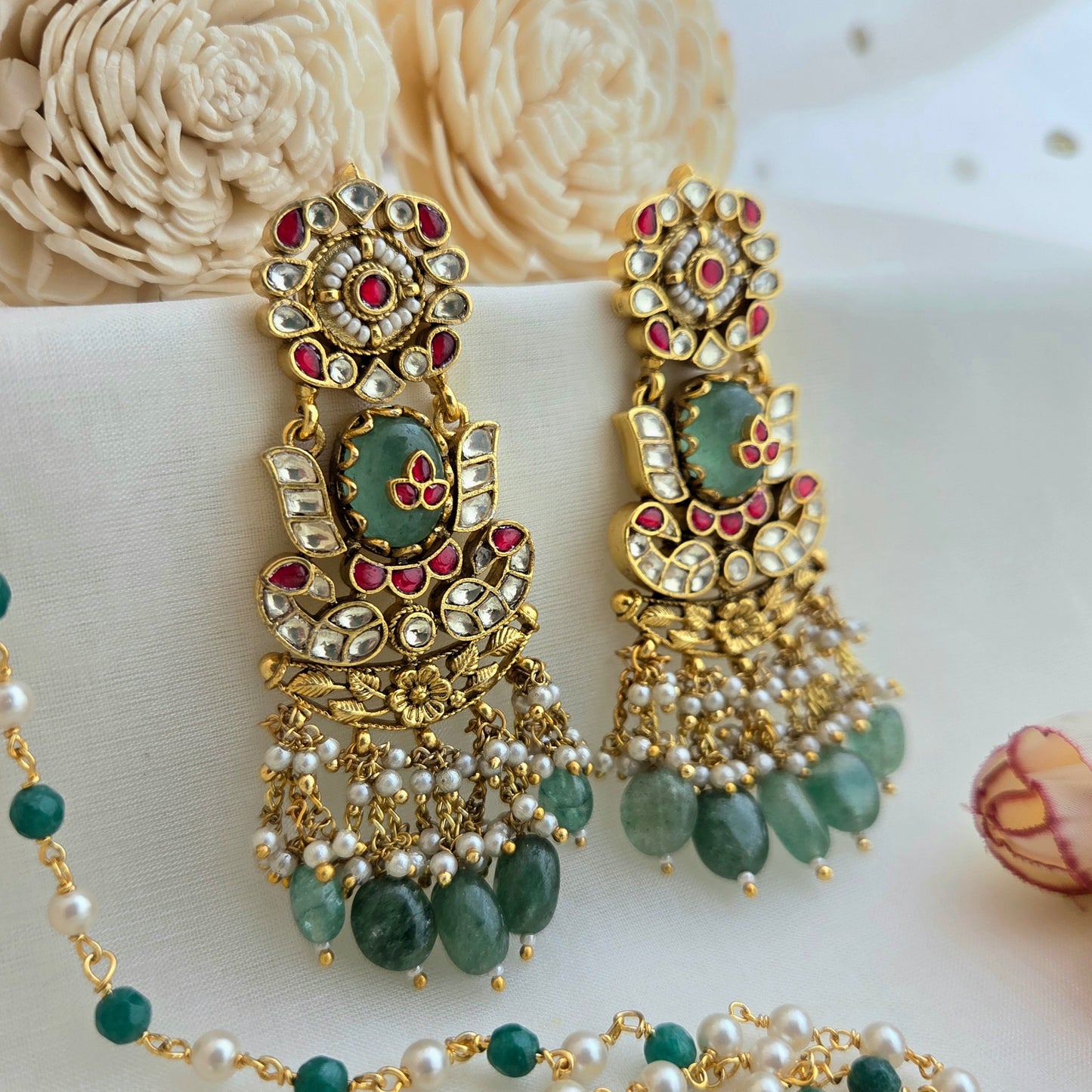 Traditional kundan earrings