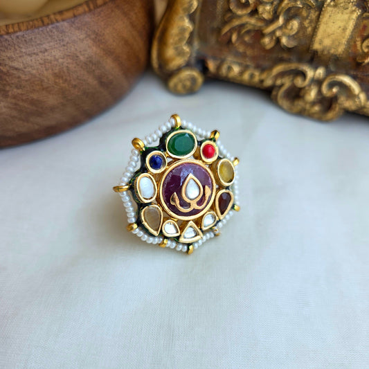 Kundan navratna ring