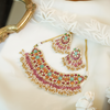 Multicolor Gold-Plated Jadau Kundan Necklace Set with Tikka & Passa