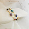 Navratna Silver Gold Plated Silver Bangles( 1 pair )