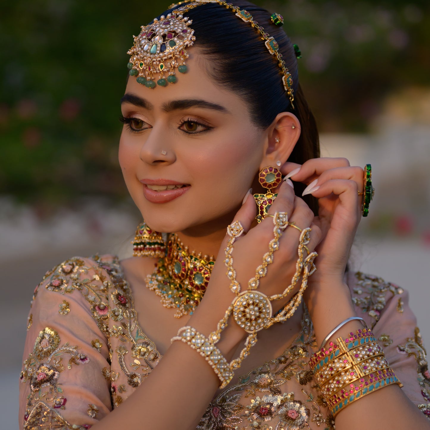 five fingers kundan hathphool ( 1 pair )