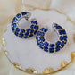 Sapphire and diamond hoops