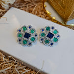 Midnight forest floral studs