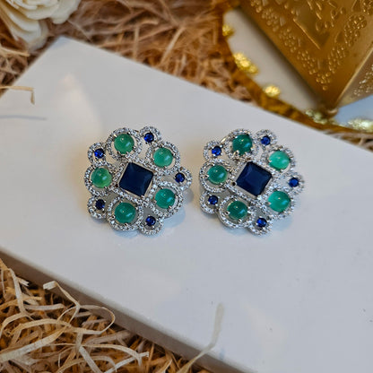 Midnight forest floral studs
