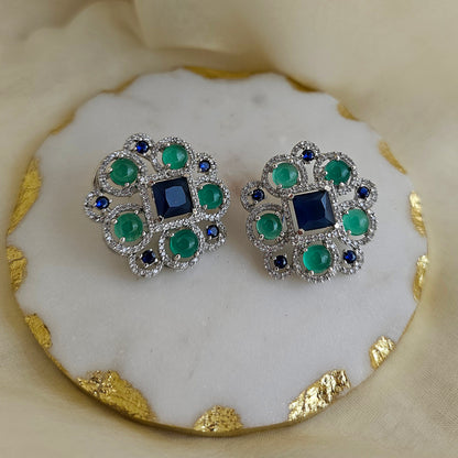 Midnight forest floral studs