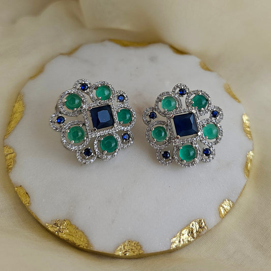 Midnight forest floral studs