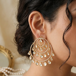 Moissanite polki chandbali