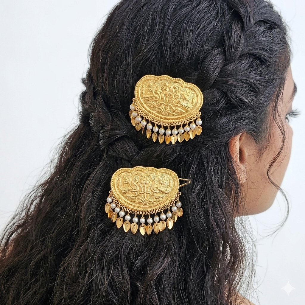 Punjabi traditional pipalpatti hairpins ( 1 pair )