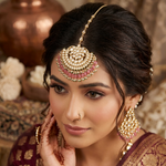 Ruby beaded maang tikka