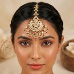Ruby and kundan maang tikka