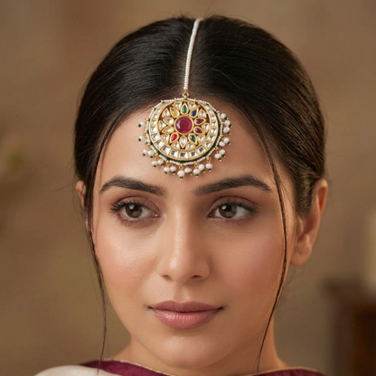 Navratna maang tikka