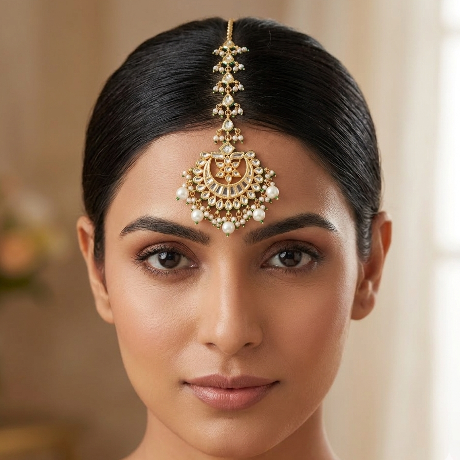Kundan maang tikka