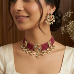 Ruby navratna chokhar set