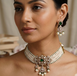 Victorian Chokhar Necklace Set with Matching Earrings