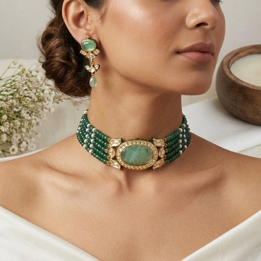 Mint fluorite chokhar set