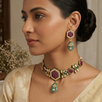 Ruby chokhar set