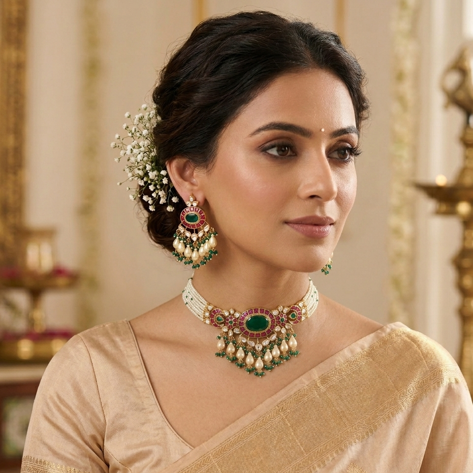 Vibrant green chokhar set