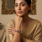 Hot pink kundan and pearl bracelet
