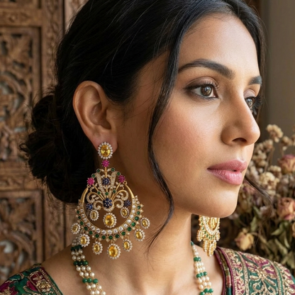 Big multicolored chandbali