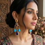The sapphire and turquoise drop earings