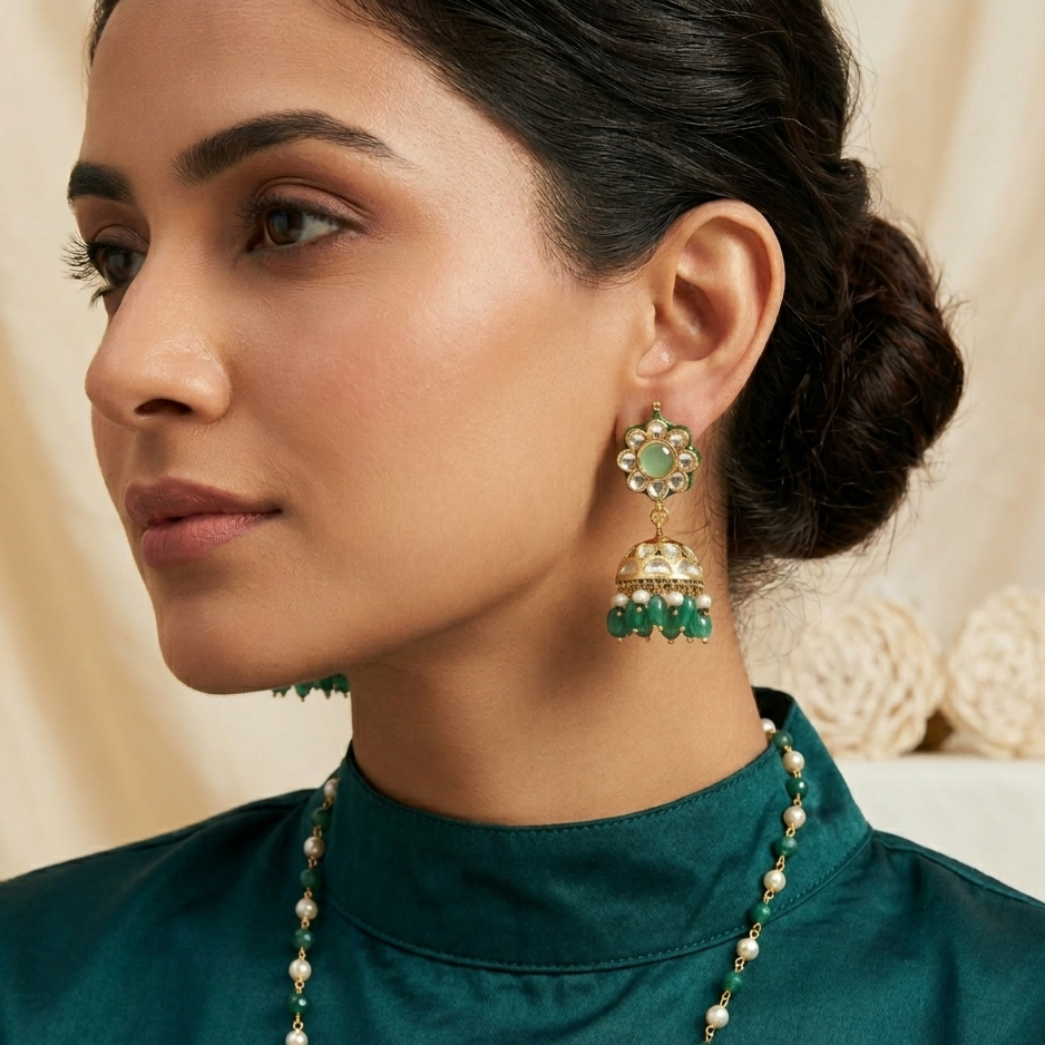 Small kundan jhumki