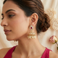 Polki and ruby small jhumki