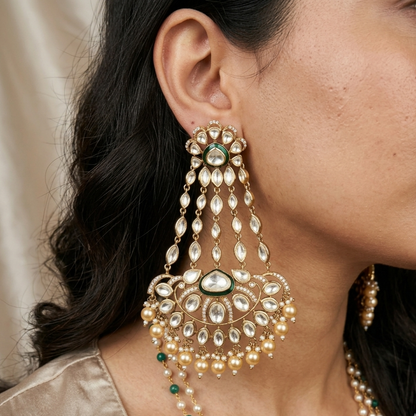 Polki jhumar earrings