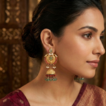 Beautiful coral and flourite traditional earrings