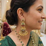 Pachi kundan ghungroo earrings