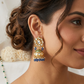 Kundan and blue sapphire jhumki