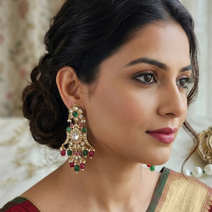 Morni kundan earrings