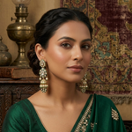 Meenakari kundan jhumka