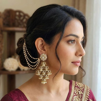 Chandelier antique jhumka with earchains