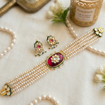 The royal ruby and pearl gulband chokar set