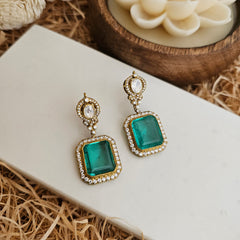 Vintage inspired green stone earrings