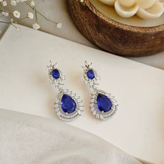 Ocean blue halo earings