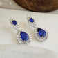 Ocean blue halo earings