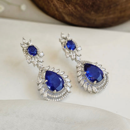 Ocean blue halo earings