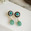 Black enamel turquoise earrings