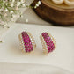 Ruby diamond hoops