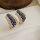 Sapphire and diamond hoops