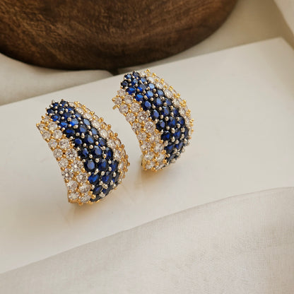 Sapphire and diamond hoops