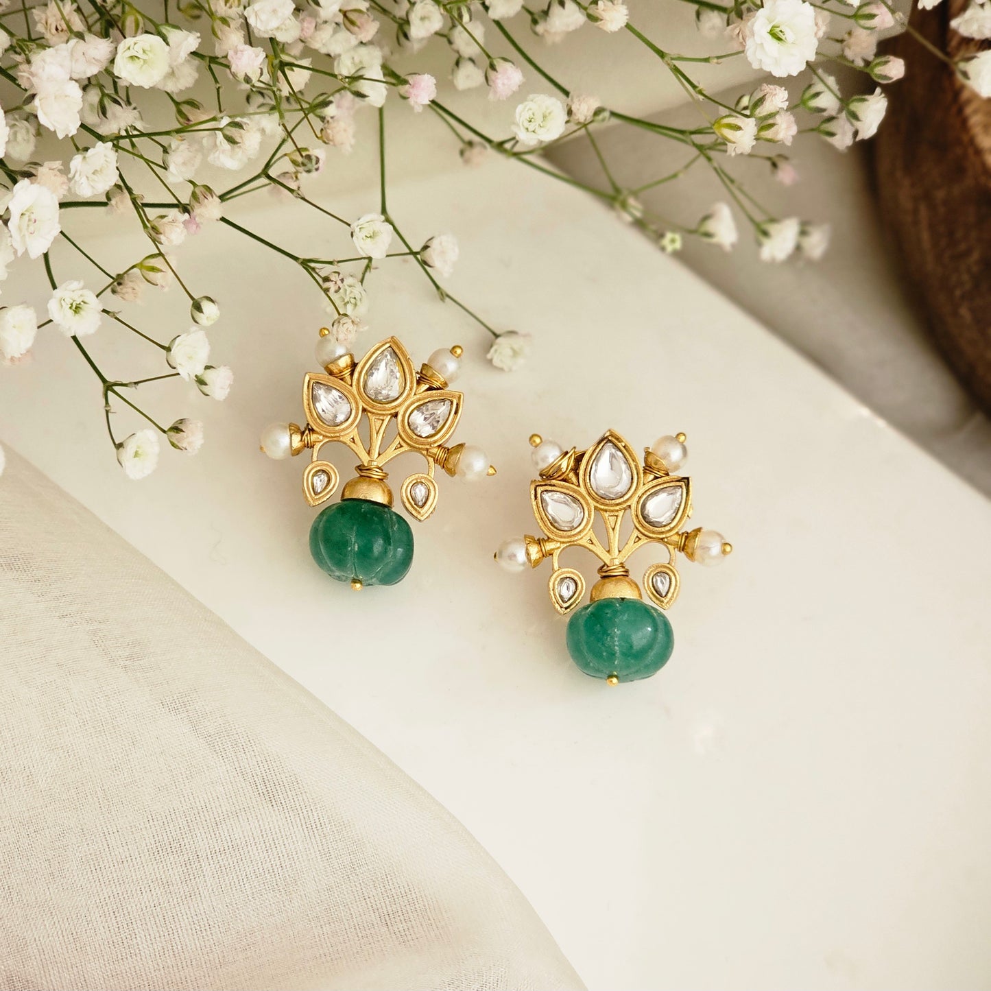Kundan patti earrings