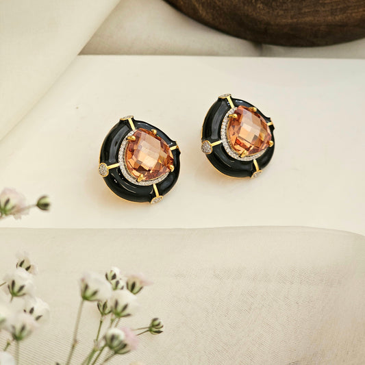 Amber Drop Enamel Earrings